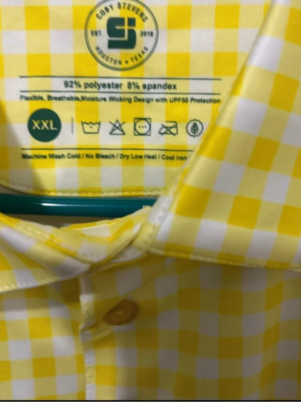 Yellow Gingham Men's Polo Shirt